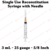 peptide reconstitution syringe