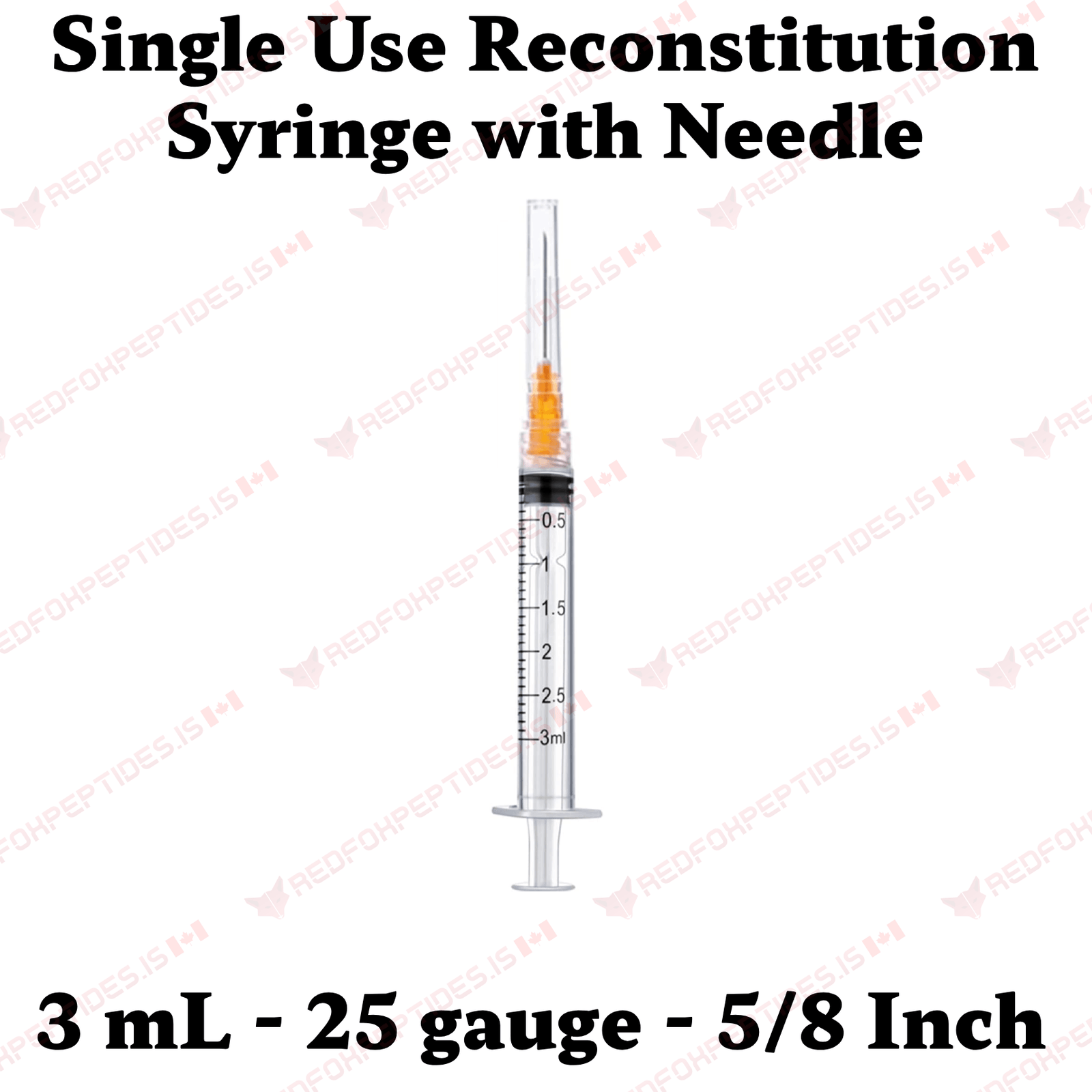 peptide reconstitution syringe