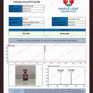 Alternative view of SERMORELIN – 10 mg